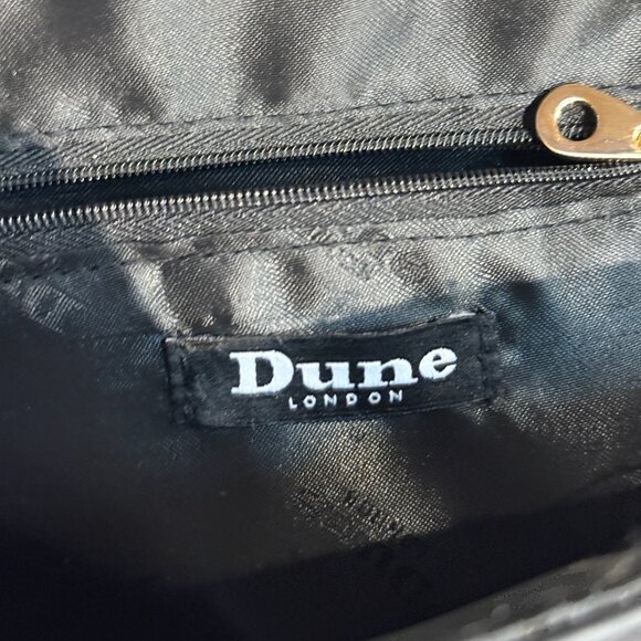 DUNE LONDON Snake Print Flap Bag | Black | Gold V-Clasp - Picture 7 of 15